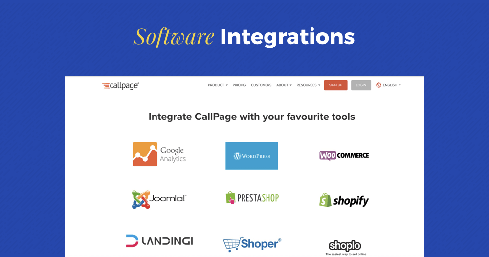 callpage software integrations